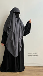 KHIMAR CHIFFON LAYERS PRINCESS (all sizes and shades)