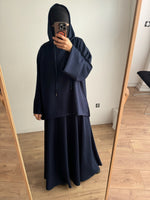 New Safar hoodie set knit Navy (top + skirt )