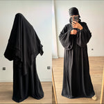 SET ABAYA + KHIMAR 2 LAYERS SUSU