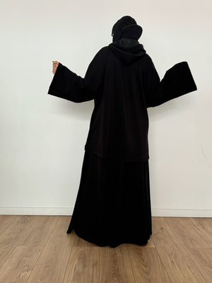 New Safar hoodie set Black knit (top + skirt )