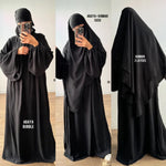 SET ABAYA + KHIMAR 2 LAYERS SUSU