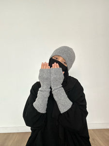 DOUDOU SET WOOL BEANIE & MITTENS KNIT